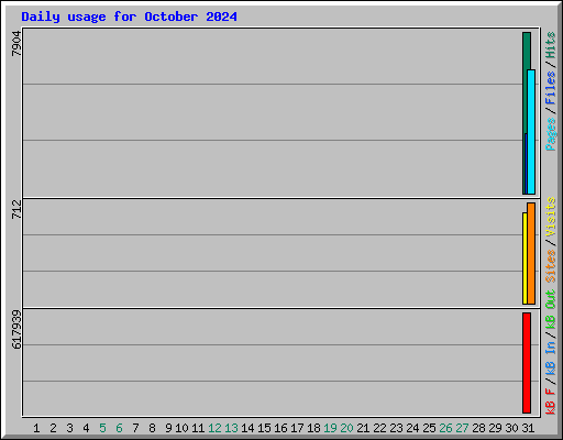 Daily usage for October 2024